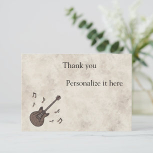 Tarjeta De Agradecimiento Granos de Café-Café-Guitarra-Arte del Café-Música-
