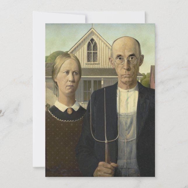 Tarjeta De Agradecimiento Grant Wood - American Gothic (Anverso)