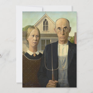 Tarjeta De Agradecimiento Grant Wood - American Gothic
