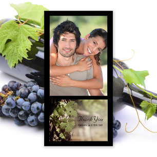 Tarjeta De Agradecimiento Grape Leaves Vineyard Boda Gracias