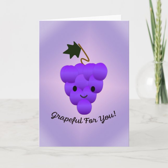 Tarjeta De Agradecimiento Grapeada Por Ustedes Uvas (Anverso)