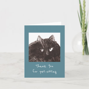 Tarjeta De Agradecimiento Grasa Cat Mascota-Sitters Gracias
