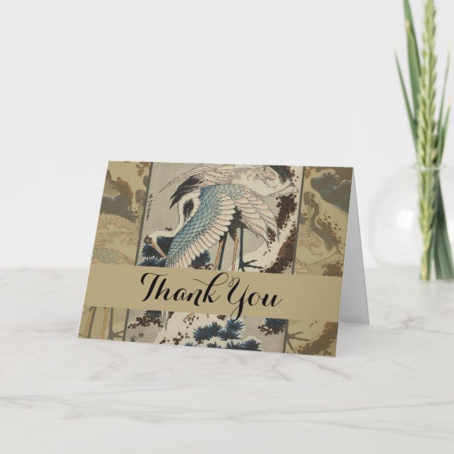 Tarjeta De Agradecimiento Grasas en una nieve cubierta Hokusai (Anverso)