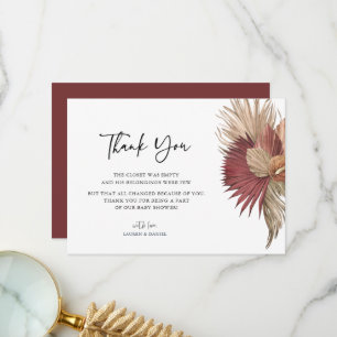 Tarjeta De Agradecimiento Grass Baby Shower de Bohemias Pampas