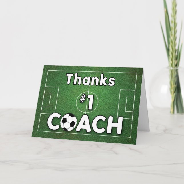 Tarjeta De Agradecimiento Grass Field, entrenador de fútbol (Anverso)