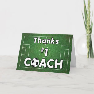 Tarjeta De Agradecimiento Grass Field, entrenador de fútbol