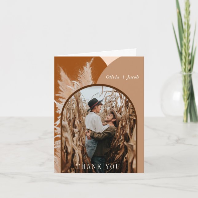 Tarjeta De Agradecimiento Grass y Arches de Pampas Gracias (Anverso)