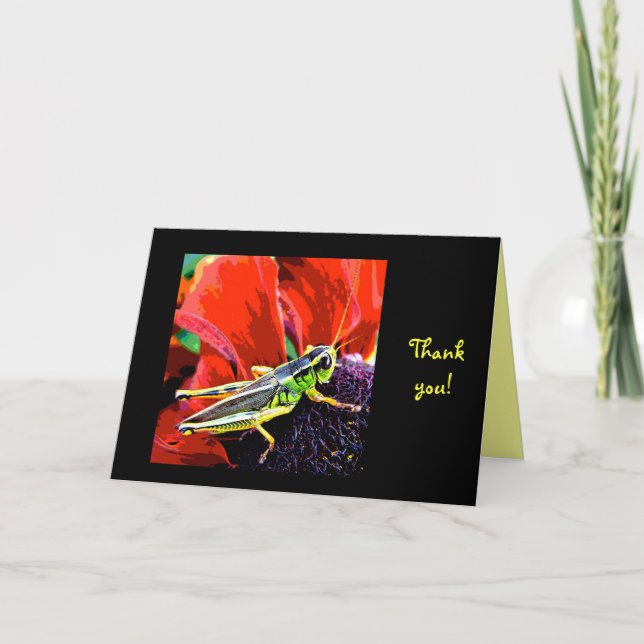 Tarjeta De Agradecimiento Grasshopper Gracias (Anverso)