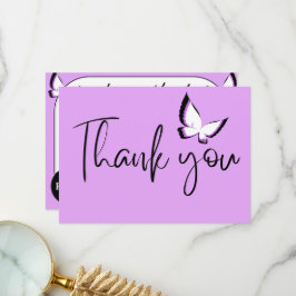 Tarjeta De Agradecimiento Gratitud de mariposa morada