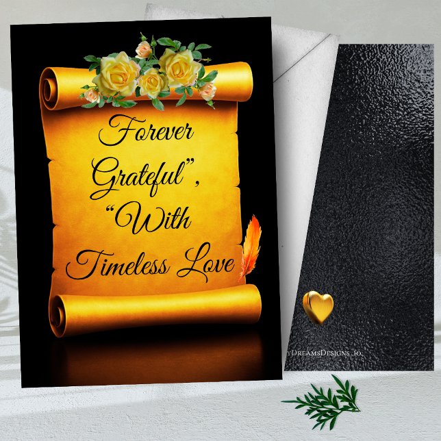 Tarjeta De Agradecimiento "Gratitud De Oro, Aniversario Sin Tiempo (Subido por el creador)