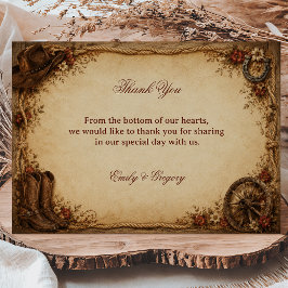Tarjeta De Agradecimiento Gratitud de Rancho Rústico