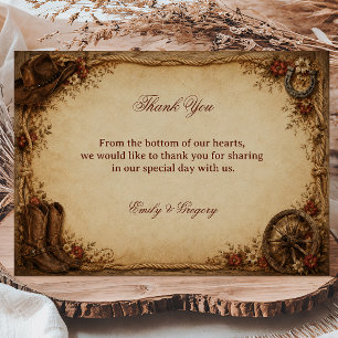 Tarjeta De Agradecimiento Gratitud de Rancho Rústico