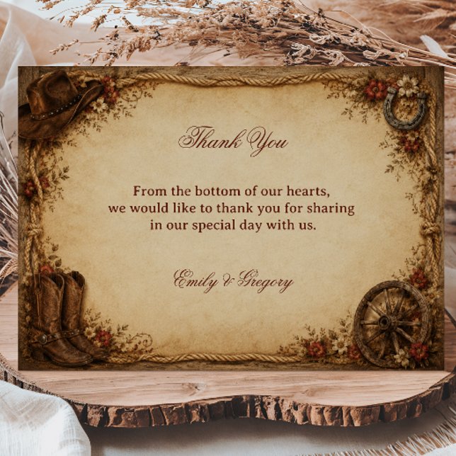 Tarjeta De Agradecimiento Gratitud de Rancho Rústico (Subido por el creador)