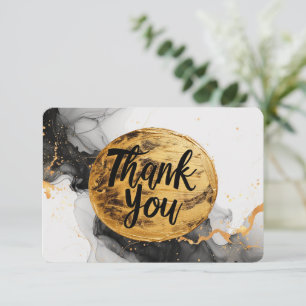 Tarjeta De Agradecimiento Gratitud dorada: Elegancia moderna en blanco