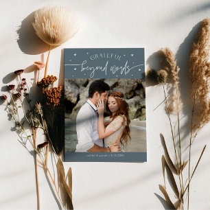 Tarjeta De Agradecimiento Gratitud Más Allá de las Palabras Boda Foto Pizarr