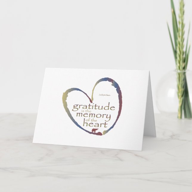 Tarjeta De Agradecimiento "Gratitud - memoria del corazón" (Anverso)
