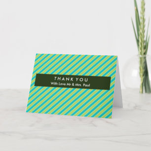Tarjeta De Agradecimiento Gratitud moderna con franja azul y verde diagonal