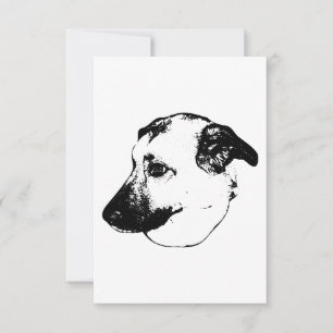 Tarjeta De Agradecimiento Gratitud Negrita, Perro de Tinta
