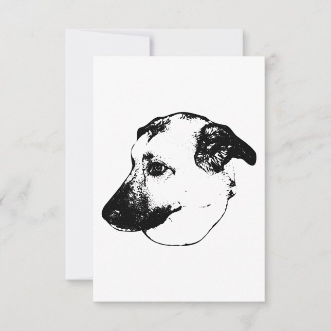 Tarjeta De Agradecimiento Gratitud Negrita, Perro de Tinta (Anverso)
