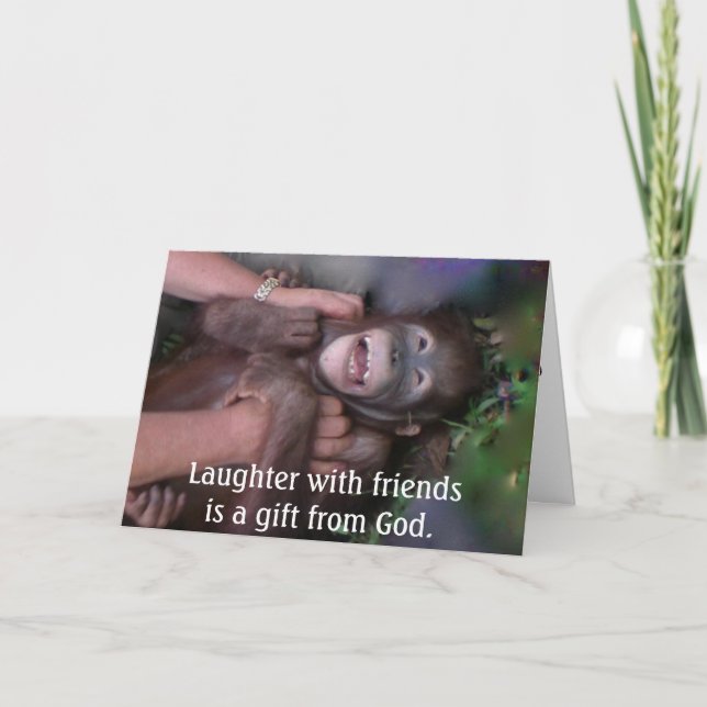 Tarjeta De Agradecimiento Gratitud para la risa y los amigos (Anverso)