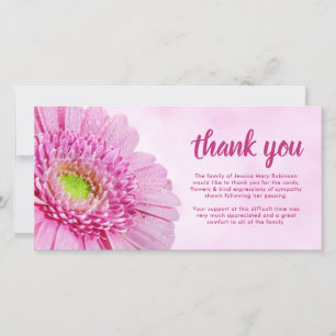 Tarjeta De Agradecimiento Gratitud Simpatía Funeral Rosa