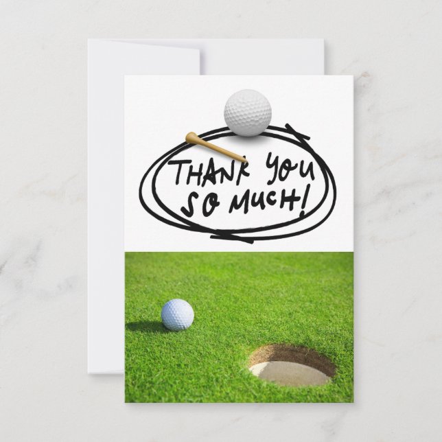 Tarjeta De Agradecimiento Gratitud verde de GOLFing: Perfecto (Anverso)