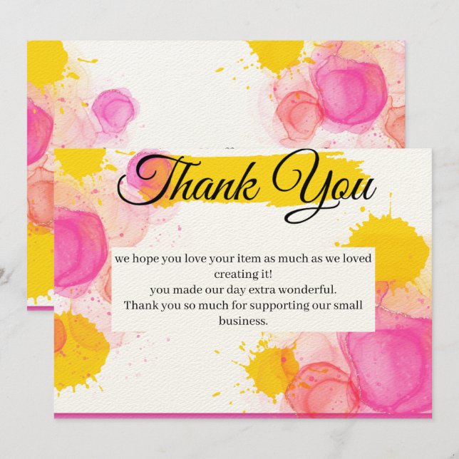 Tarjeta De Agradecimiento Gratitud vibrante (Anverso / Reverso)