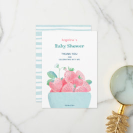 Tarjeta De Agradecimiento Gratuitas Gracias Baby Shower Card Strawberries