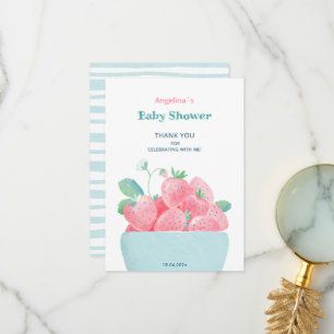 Tarjeta De Agradecimiento Gratuitas Gracias Baby Shower Card Strawberries