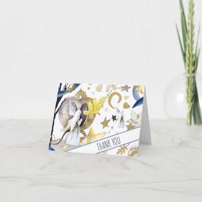 Tarjeta De Agradecimiento *~* Gratuito entrenador de fantasía Baby Shower Gr (Anverso)