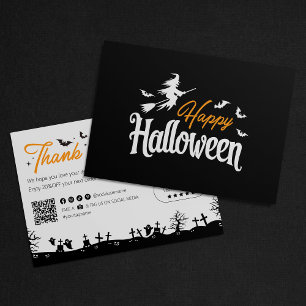 Tarjeta De Agradecimiento Graveyard Witchy y la maravillosa Halloween Gracia