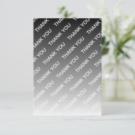Tarjeta De Agradecimiento Gray (changeable color) Ombre & Text Pattern
