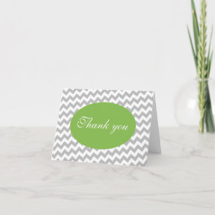 Tarjeta de agradecimiento Gray Chevron and Light G
