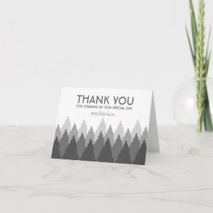 Tarjeta De Agradecimiento Gray Forest Range Woodland Boda