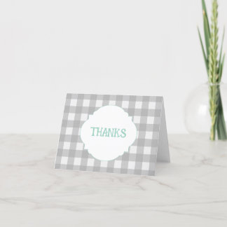 Tarjeta de agradecimiento Gray Plaid