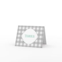 Tarjeta de agradecimiento Gray Plaid
