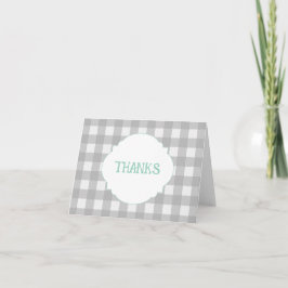 Tarjeta de agradecimiento Gray Plaid