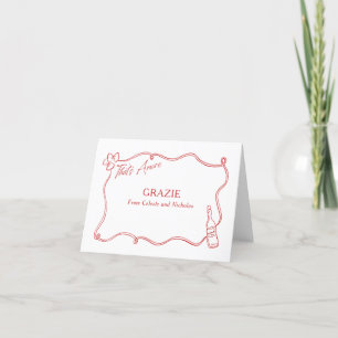 Tarjeta De Agradecimiento Grazie es un Boda más italiano