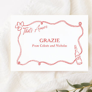 Tarjeta De Agradecimiento Grazie es un Boda más italiano