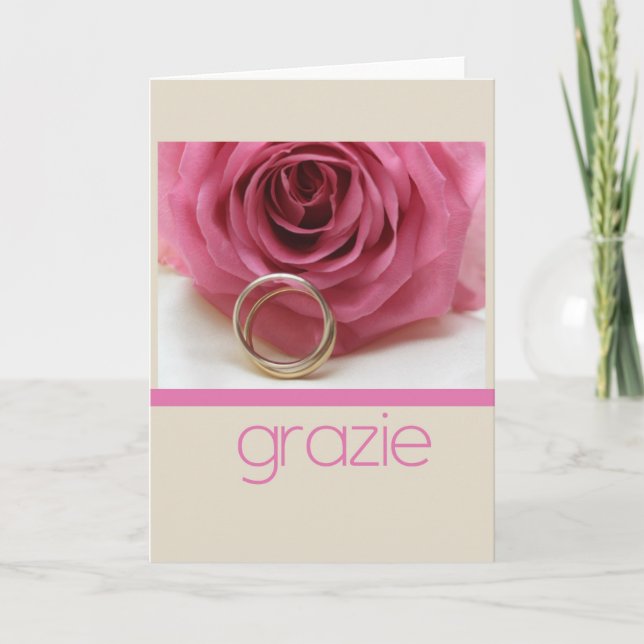 Tarjeta De Agradecimiento Grazie La Sposa di Sabbia Wedding (Anverso)