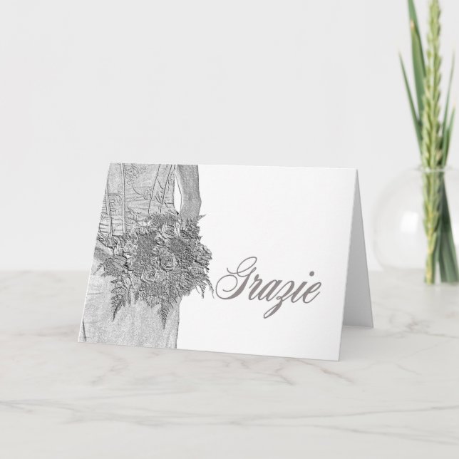 Tarjeta De Agradecimiento Grazie La Sposa di Sabbia Wedding (Anverso)