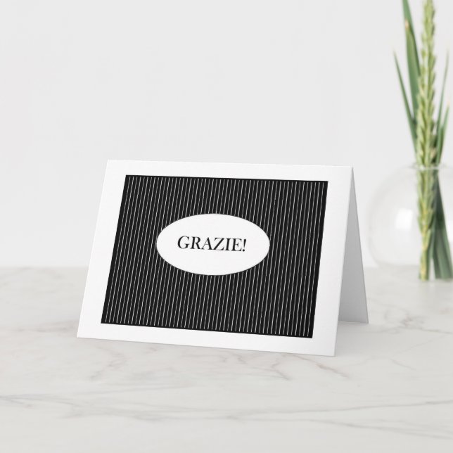 Tarjeta De Agradecimiento Grazie le agradece en italiano (Anverso)