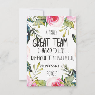 Tarjeta De Agradecimiento Great Team thank you gift Amazing team quote