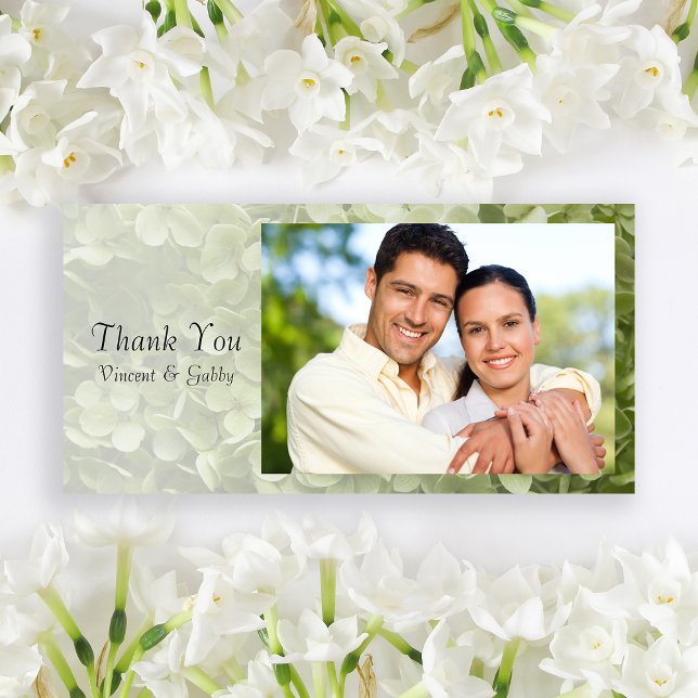 Tarjeta De Agradecimiento Green Annabelle Hydrangea Flower Gracias (Subido por el creador)