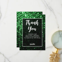 Green black sparkles Sweet 16 script elegante