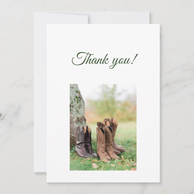 Tarjeta De Agradecimiento Green Branches Flat Thank You Card (Anverso)