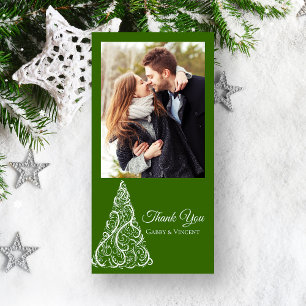 Tarjeta De Agradecimiento Green Christmas Tree Gracias