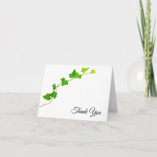 Tarjeta De Agradecimiento Green English Ivy Vine Gracias