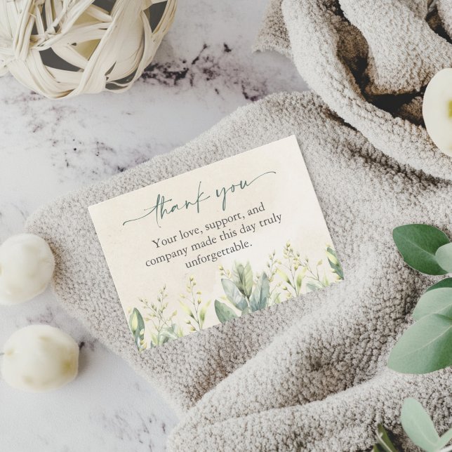 Tarjeta De Agradecimiento Green Eucalyptus Baby Shower Gracias Cartas (Subido por el creador)