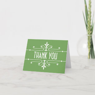 Tarjeta De Agradecimiento Green Fancy Ornamental Gracias Card